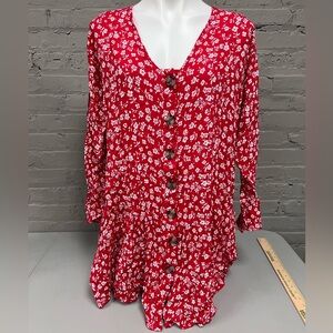 ASOS Red and White Floral Tunic